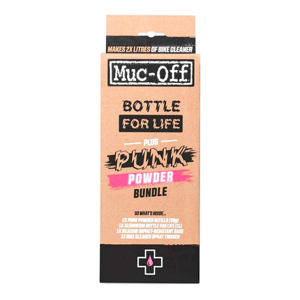 Pack bouteille aluminium et poudre nettoyante MUC-OFF Punk Powder/Bottle for Life