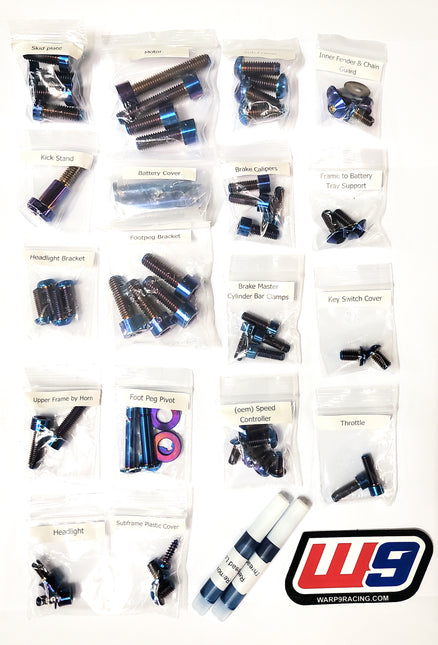 Kit de visserie Titanium WARP 9  pour châssis SUR-RON
